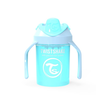 Twistshake - Taza De Aprendizaje Mini Cup Antiderrame Fruit Splash (230 Ml.) 4 M. Azul Pastel