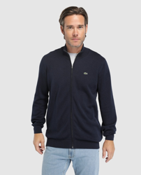 Lacoste - Chaqueta De Punto De Hombre Azul Con Cremallera características