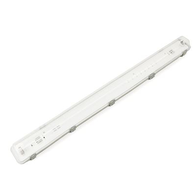 Pantalla estanca para tubo LED BeMatik 1 x 1200 mm con conexión en dos extremos IP65 T8 G13