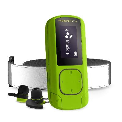 Energy Sistem MP3 Clip BT Sport Greenstone - Reproductor MP3 (16GB, FM Radio, Sport Earphones, Armband, microSD)