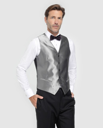 Imagen de Emidio Tucci - Chaleco De Ceremonia De Hombre Plata Microestampado al mejor precio Emidio Tucci - Chaleco De Ceremonia De Hombre Plata Microestampado precio