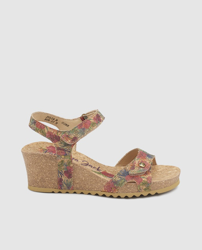 Panama Jack - Sandalias De Cuña De Mujer De Piel Con Estampado Floral Multicolor en oferta