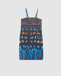 Desigual - Vestido De Niña En Azul Marino Con Peces características