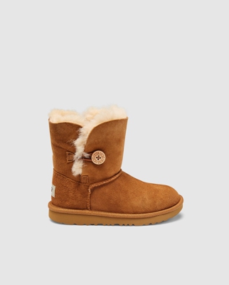 UGG - Botas De Mujer En Piel Marrón Con Cierre De Botón