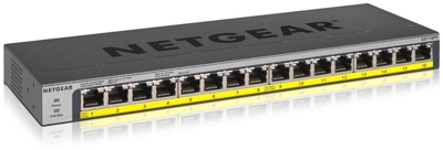 GS116PP No administrado Gigabit Ethernet (10/100/1000) Negro Energía sobre Ethernet (PoE), Interruptor/Conmutador