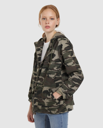 Green Coast - Parka De Mujer Con Capucha Camuflaje en oferta