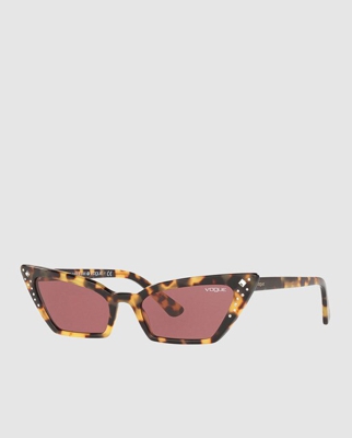 Vogue - Gafas De Sol De Mujer Cat Eye De Acetato En Havana Con Strass