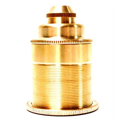 Portalámparas PrimeMatik, colgante Casquillo para bombilla de rosca E27 estilo dorado antiguo vintage