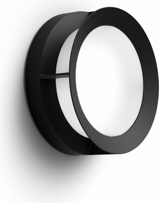 Philips MyGarde Actea - Aplique LED, iluminación exterior, bombilla incluida, 12 W, luz blanca cálida, aluminio, color negro, diseñado para jardines y