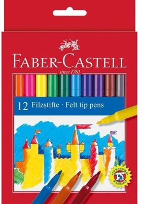 Faber-Castell Estuche de 12 rotuladores con punta de fibra