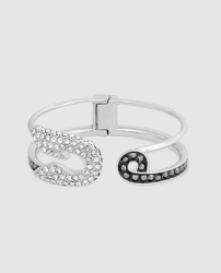 Karl Lagerfeld - Pulsera Rígida Plateada Con Cristal Swarovski en oferta