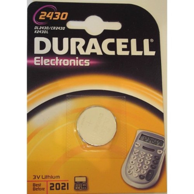 1 x Duracell CR2430 3V Lithium Coin Cell Battery DL2430 K2430L ECR2430
