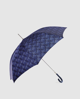 Vogue - Paraguas Largo Automático En Azul Marino Estampado