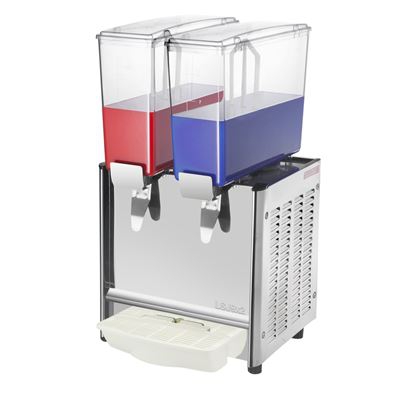 Máquina dispensadora de zumos y bebidas frías comerciales BeMatik, de 9L x 2 tanques