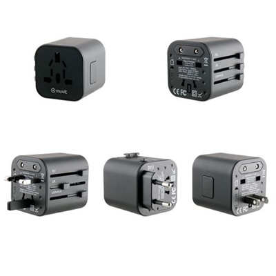 Adaptador de viaje universal Muvit EU/UK/US/AU