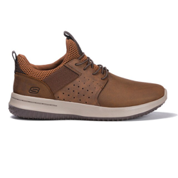Skechers - Zapatillas De Hombre De Piel En Marrón Con Plantilla Memory Foam.  Modelo 65870., precio y características - Shoptize