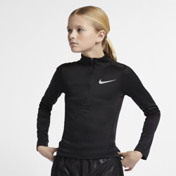 Nike Camiseta de running de manga larga con media cremallera - Niña - Negro en oferta