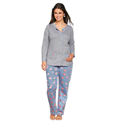 Pijama camiseta y pantalón tallas grandes gris vigoré/azul L características