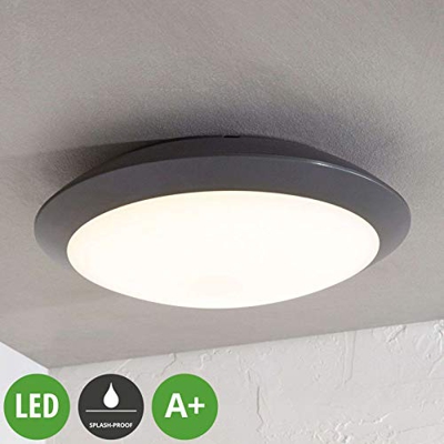 Lámpara LED de techo Naira, gris, sin sensor