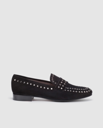 Pertini - Mocasines De Mujer En Ante Negro Con Tachas a un precio más  barato - Shoptize