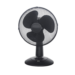 Ventilador sobremesa oscilante EDM, 45W Black Series, Negro en oferta