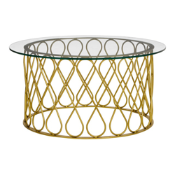 El Corte Inglés - Mesa De Centro Redonda De Hierro Y Cristal Akola Dorado características