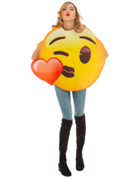 Generique - Disfraz Emoji Beso de corazón Adulto Única precio