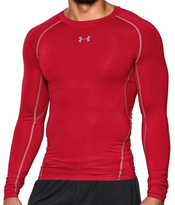 Under Armour Men's HeatGear Compression Long Sleeve red