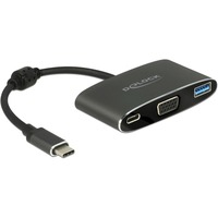 62992 adaptador de cable SuperSpeed USB (USB 3.1 Gen 1) USB Type-C VGA 15 pin, SuperSpeed USB (USB 3.1 Gen 1) Type-A, SuperSpeed USB (USB 3.1 Gen 1) USB Type-C Gris