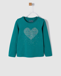 Freestyle - Camiseta De Niña En Verde Con Strass en oferta