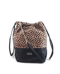 Dimoni - Bolso Saco De Ante Y Piel En Nude Con Animal Print características