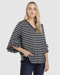 Couchel - Camiseta De Mujer Talla Grande Rayas Con Volantes, precio y  características - Shoptize