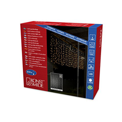 Cortina de luces LED, con globos, 400 diodos de luz blanca cálida, 24 V transformador exterior, cable transparente 3675-103 precio