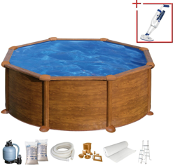 Piscina Imitación Madera Mauritius 350x132 Cm Gre KITPR358WO en oferta