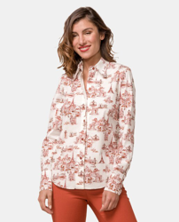 Mirto - Camisa De Mujer Con Estampado De Motivos Parisinos en oferta