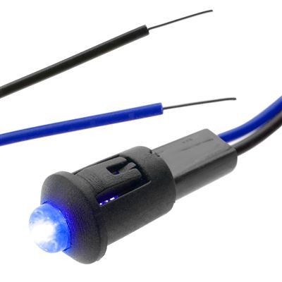 Luz LED BeMatik piloto de 8mm 220VAC de color azul