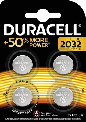 Duracell CR 2032 3V, 4 pieces