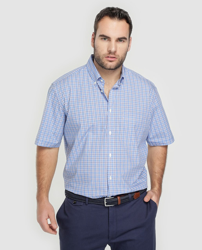 Compra Emidio Tucci - Camisa De Hombre Classic De Cuadros Azul Tallas  Grandes al mejor precio - Shoptize