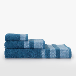 El Corte Inglés - Toalla De Baño Cenefa Jacquard Panel New Azul Lavabo en oferta