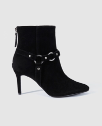 Compra Fórmula Joven - Botines De Mujer De Ante Negro Con Detalle Metálicos  al mejor precio - Shoptize
