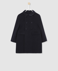 Tizzas - Abrigo Infantil De Paño En Azul Marino precio
