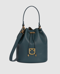 Furla - Bolso Saco Pequeño Corona De Piel De Becerro En Azul Petróleo precio