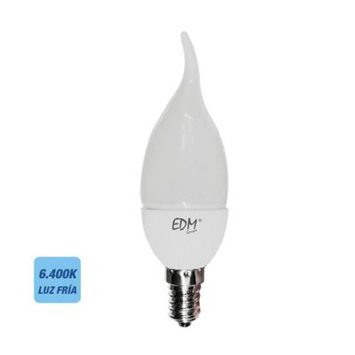 Bombilla vela bohemia LED smd 5w E14 6.400k luz fria EDM