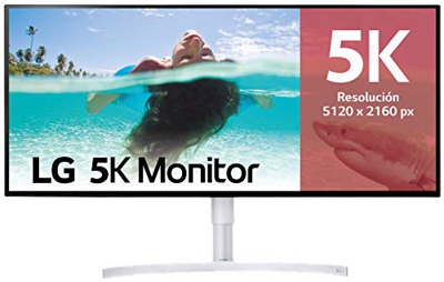 LG 34WK95U-W - Monitor Profesional 5K2K de 86,4 cm (34") con Panel NanoIPS (5120 x 2160 píxeles, 21:9, 450 cd/m², DCI-P3 >98%, 1200:1, 5 ms, 60 Hz) Co