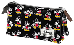 Mickey Mouse- Disney Classic Mickey Estuche portatodo Triple, Color Negro, 24 cm (Karactermanía 33611) características