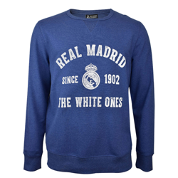 Sudadera con cuello redondo Real Madrid Distressed Print - Azul - Hombre en oferta