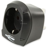 1250-0001 adaptador de enchufe eléctrico Tipo D (RU) Tipo F Negro