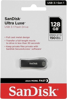 Ultra Luxe unidad flash USB 128 GB USB tipo A 3.1 (3.1 Gen 1) Plata, Lápiz USB