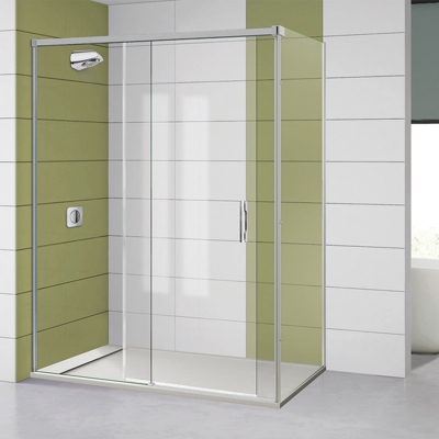 Ibermampara - Mampara De Ducha Sintra 2PL Cromo De (141 a 160) x 80 cm