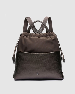 Abbacino - Mochila De Mujer En Marrón Con Cordones Laterales
